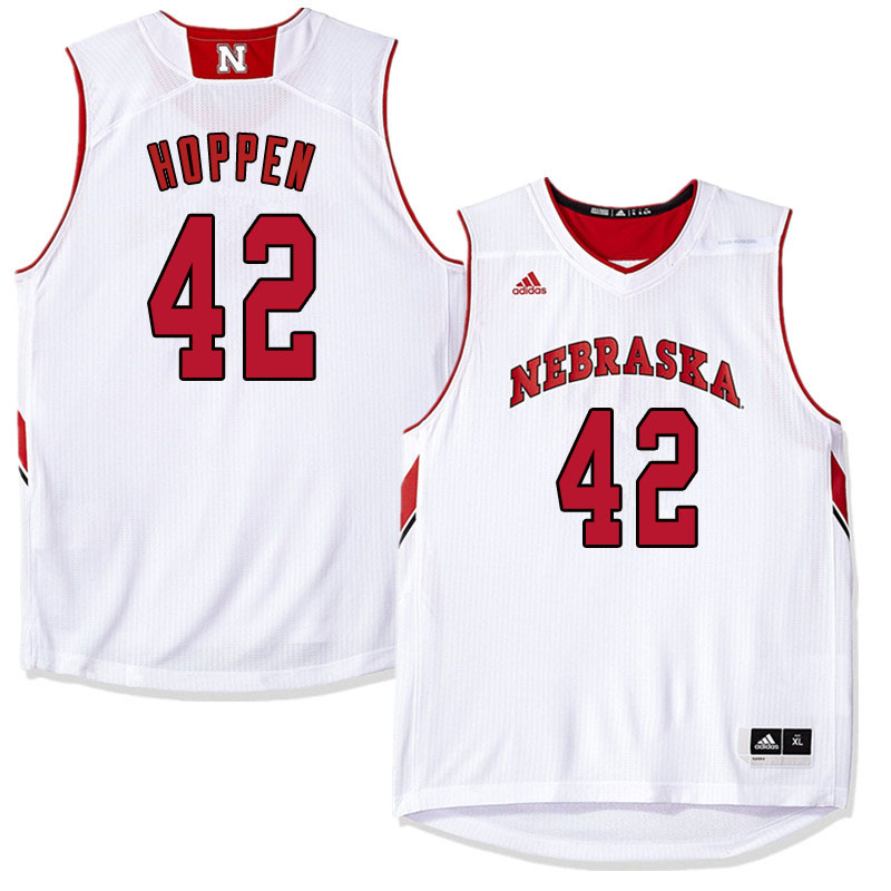 Men Nebraska Cornhuskers #42 Dave Hoppen College Basketball Jersyes Sale-White